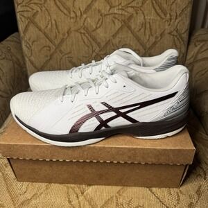 Asics Solution SWIFT FF Men's 13 Tennis Shoes White Maroon Pickle ball Court New